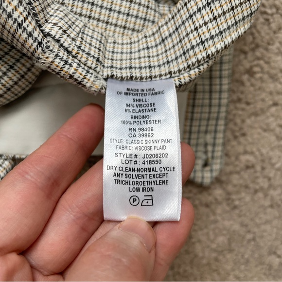 Theory Plaid Classic Skinny Pants - Picture 7 of 9